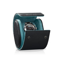 Load image into Gallery viewer, Charles Single Watch Roll Black & Turquoise