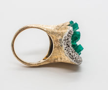 Load image into Gallery viewer, 14K COCKTAIL Ring CHATHAM EMERALD