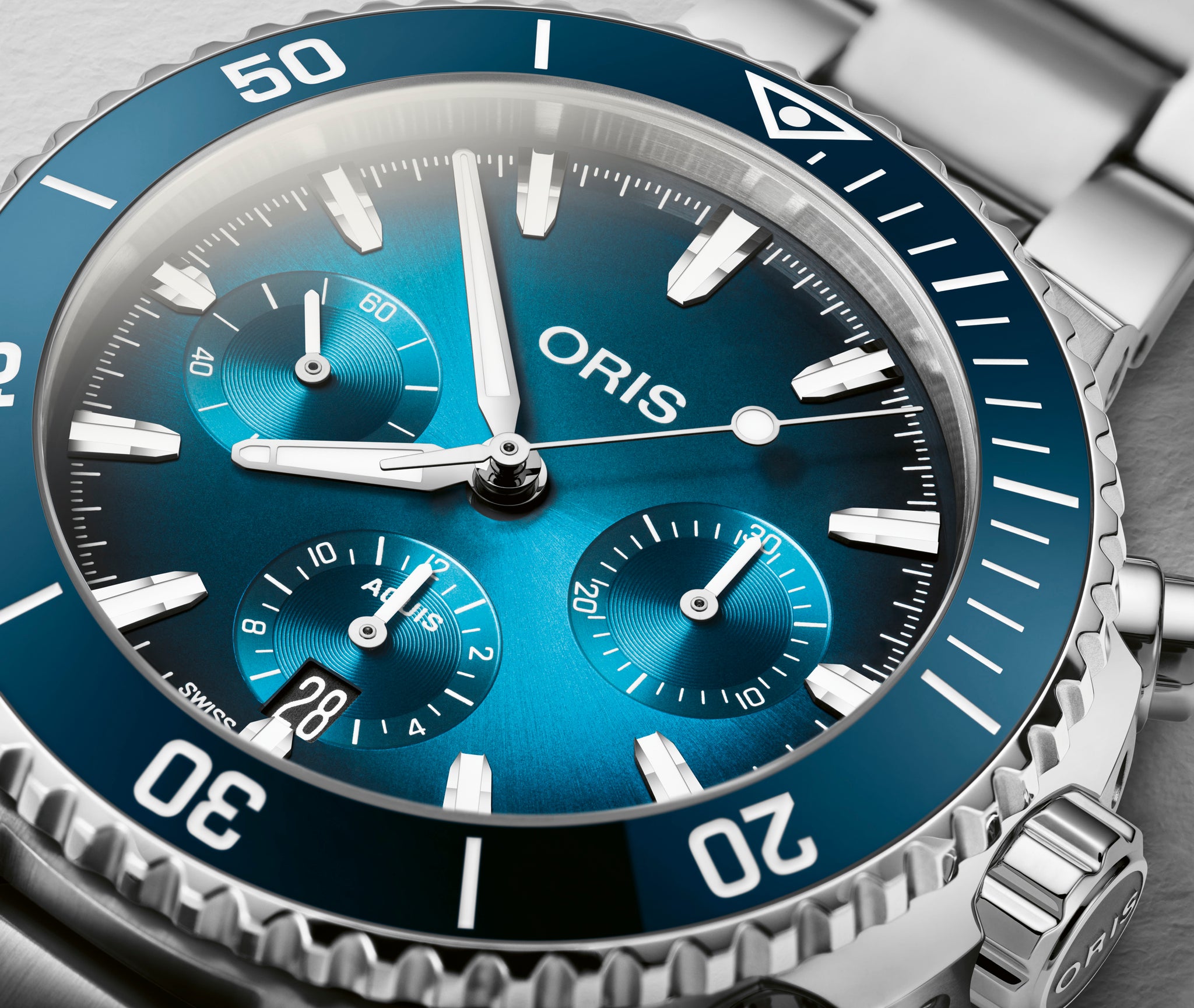 Oris aquis chronograph blue outlet