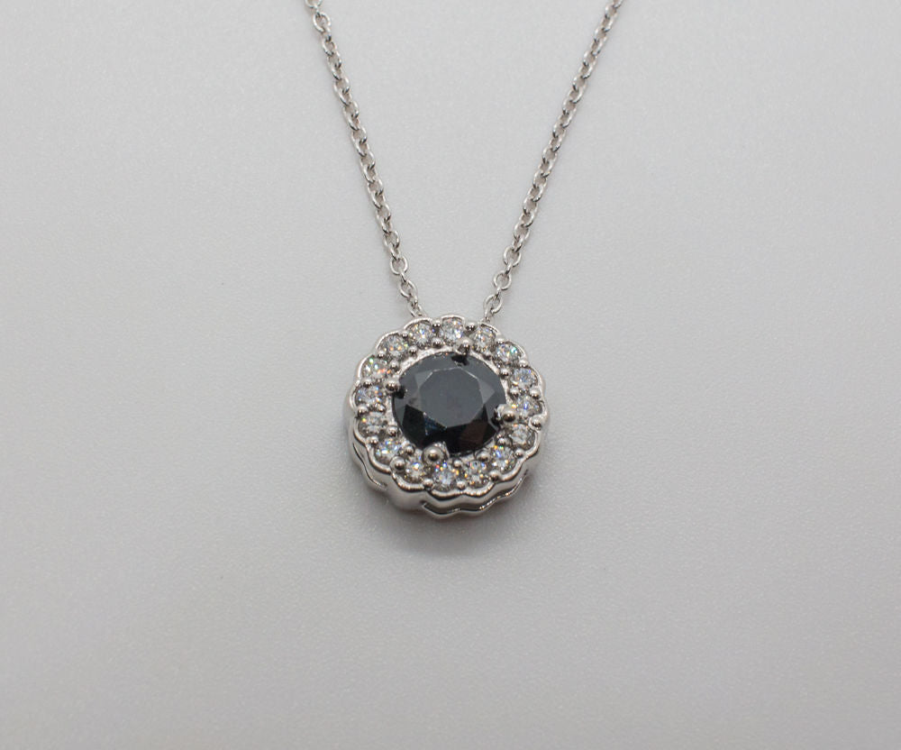 14K BLACK DIAMOND Pendant & Necklace