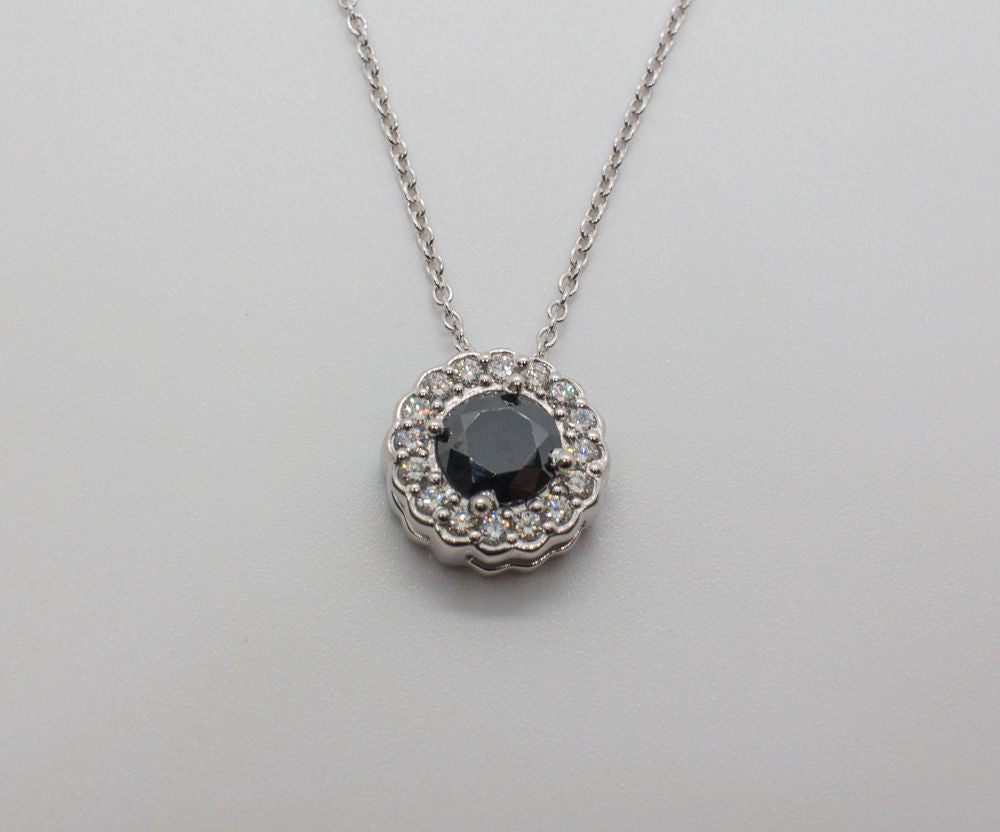 14K BLACK DIAMOND Pendant & Necklace