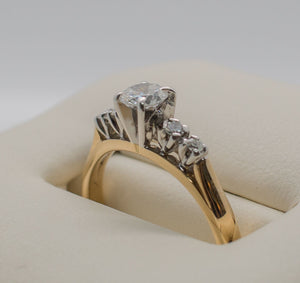 14K & 18K 2 TONE SOLITAIRE Ring