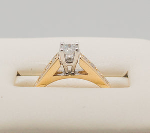 Bague 14K 2 TONE SOLITAIRE