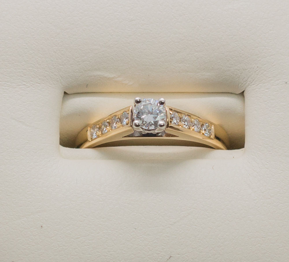 Bague 14K 2 TONE SOLITAIRE